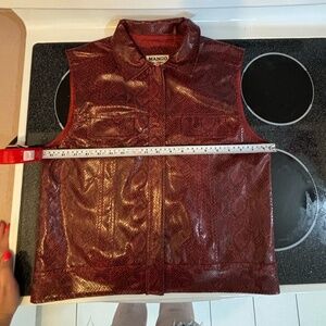 Vintage mango faux leather snake skin vest